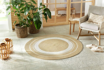 Hanse Home, Kusový koberec Braided 105556 Creme Beige kruh – na von aj na doma, 200x200 (priemer) kruh, béžová, chodba / predsieň