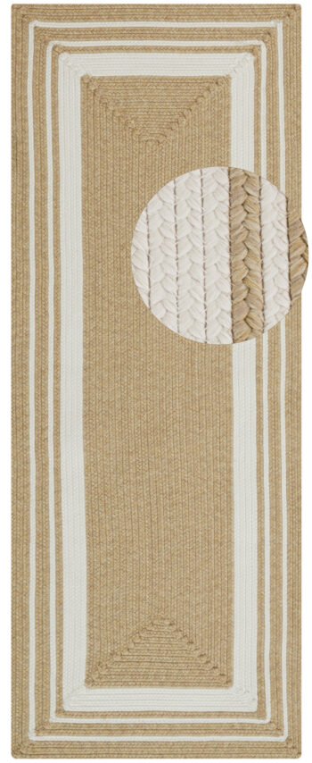 Hanse Home, Kusový koberec Braided 105556 Creme Beige – na von aj na doma, 80x200, béžová, chodba / predsieň