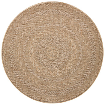 Hanse Home, Kusový koberec Forest 103998 Beige / Brown – na von aj na doma, 200x200 (priemer) kruh, béžová, chodba / predsieň
