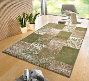 Hanse Home, Kusový koberec Gloria 105521 Green Creme, 120x170, zelená, chodba / predsieň