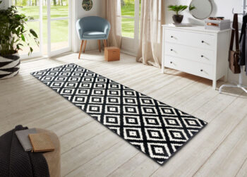 Hanse Home, Kusový koberec Hamla 105477 Black Cream, 80x300, čiernobiela, chodba / predsieň