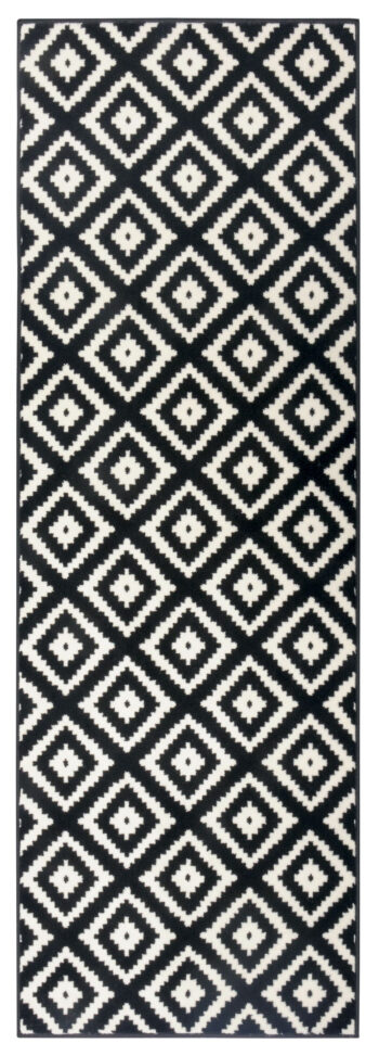 Hanse Home, Kusový koberec Hamla 105477 Black Cream, 80x300, čiernobiela, chodba / predsieň