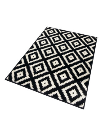 Hanse Home, Kusový koberec Hamla 105477 Black Cream, 80x300, čiernobiela, chodba / predsieň