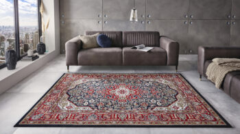 Hanse Home, Kusový koberec Mirkan 104096 Navy, 80x250, červená, modrá, chodba / predsieň