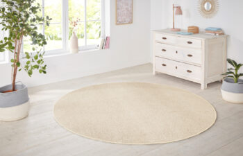 Hanse Home, Kusový koberec Nasty 101152 Creme kruh, 133x133 (priemer) kruh, biela, chodba / predsieň