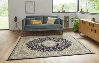 Hanse Home, Kusový koberec Naveh 104378 darkblue / Cream, 160x230, modrá, chodba / predsieň