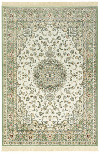 Hanse Home, Kusový koberec Naveh 104379 Ivory / Green, 195x300, zelená, chodba / predsieň