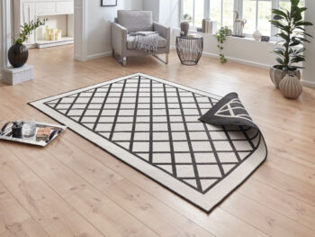 Hanse Home, Kusový koberec Twin Supreme 103425 Sydney black creme – na von aj na doma, 160x230, čierna, chodba / predsieň