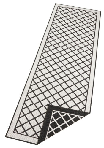 Hanse Home, Kusový koberec Twin Supreme 103425 Sydney black creme – na von aj na doma, 160x230, čierna, chodba / predsieň