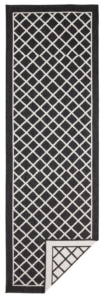 Hanse Home, Kusový koberec Twin Supreme 103425 Sydney black creme – na von aj na doma, 160x230, čierna, chodba / predsieň