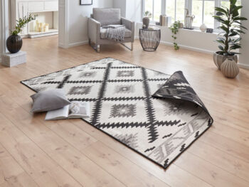 Hanse Home, Kusový koberec Twin Supreme 103429 Malibu black creme – na von aj na doma, 200x290, čierna, čiernobiela, chodba / predsieň