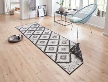 Hanse Home, Kusový koberec Twin Supreme 103429 Malibu black creme – na von aj na doma, 200x290, čierna, čiernobiela, chodba / predsieň