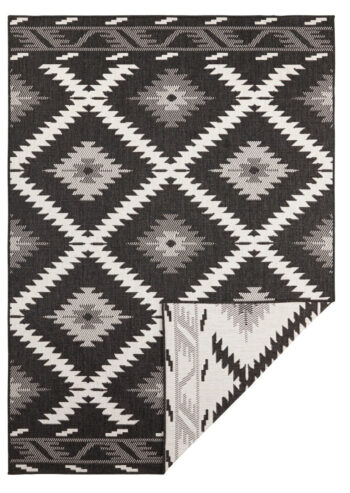 Hanse Home, Kusový koberec Twin Supreme 103429 Malibu black creme – na von aj na doma, 200x290, čierna, čiernobiela, chodba / predsieň