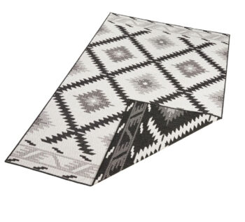 Hanse Home, Kusový koberec Twin Supreme 103429 Malibu black creme – na von aj na doma, 200x290, čierna, čiernobiela, chodba / predsieň