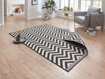 Hanse Home, Kusový koberec Twin Supreme 103433 Palma black creme – na von aj na doma, 120x170, čiernobiela, chodba / predsieň