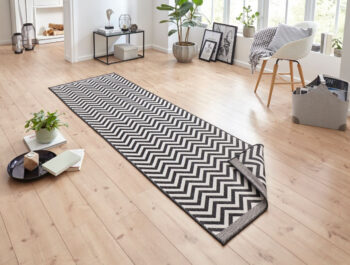 Hanse Home, Kusový koberec Twin Supreme 103433 Palma black creme – na von aj na doma, 200x290, čiernobiela, chodba / predsieň