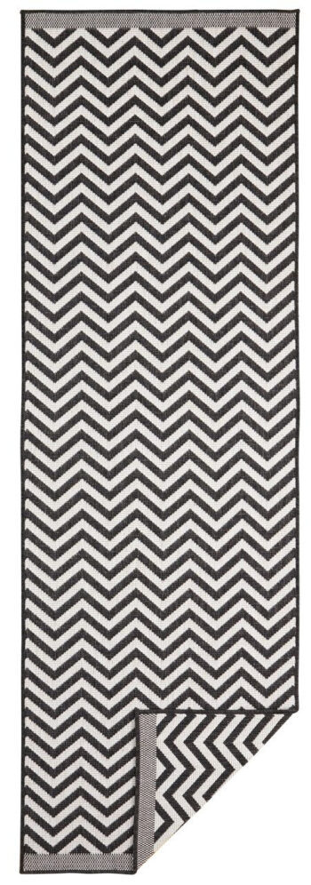 Hanse Home, Kusový koberec Twin Supreme 103433 Palma black creme – na von aj na doma, 80x250, čiernobiela, chodba / predsieň