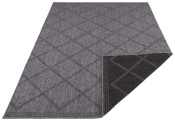 Hanse Home, Kusový koberec Twin Supreme 103757 Black / Anthracite – na von aj na doma, 120x170, šedá, chodba / predsieň
