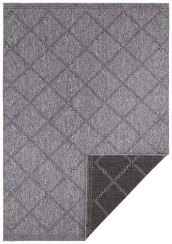 Hanse Home, Kusový koberec Twin Supreme 103757 Black / Anthracite – na von aj na doma, 240x340, šedá, chodba / predsieň