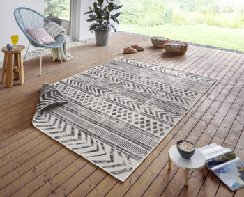 Hanse Home, Kusový koberec Twin Supreme 103860 Black / Cream – na von aj na doma, 240x340, čiernobiela, chodba / predsieň
