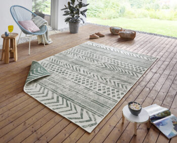 Hanse Home, Kusový koberec Twin Supreme 103861 Green / Cream – na von aj na doma, 120x170, zelená, chodba / predsieň