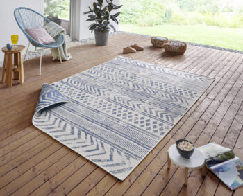 Hanse Home, Kusový koberec Twin Supreme 103863 Blue / Cream – na von aj na doma, 80x150, modrá, chodba / predsieň