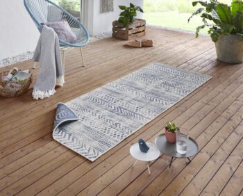 Hanse Home, Kusový koberec Twin Supreme 103863 Blue / Cream – na von aj na doma, 80x350, modrá, chodba / predsieň
