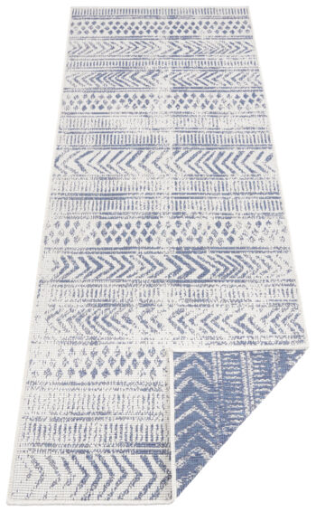 Hanse Home, Kusový koberec Twin Supreme 103863 Blue / Cream – na von aj na doma, 80x350, modrá, chodba / predsieň