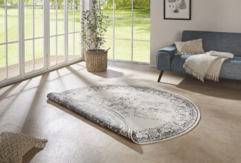 Hanse Home, Kusový koberec Twin Supreme 104136 Grey / Cream kruh – na von aj na doma, 200x200 (priemer) kruh, šedá, chodba / predsieň