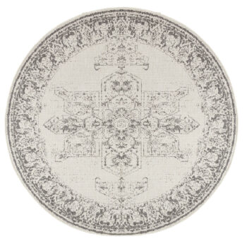 Hanse Home, Kusový koberec Twin Supreme 104136 Grey / Cream kruh – na von aj na doma, 200x200 (priemer) kruh, šedá, chodba / predsieň