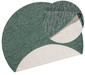 Hanse Home, Kusový koberec Twin-Wendeteppiche 103095 green cream kruh – na von aj na doma, 140x140 (priemer) kruh, zelená, chodba / predsieň