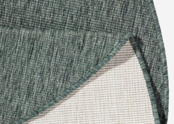 Hanse Home, Kusový koberec Twin-Wendeteppiche 103095 green cream kruh – na von aj na doma, 140x140 (priemer) kruh, zelená, chodba / predsieň