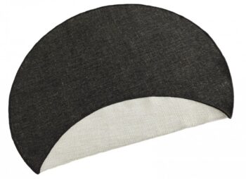 Hanse Home, Kusový koberec Twin-Wendeteppiche 103096 black cream kruh – na von aj na doma, 140x140 (priemer) kruh, čierna, chodba / predsieň