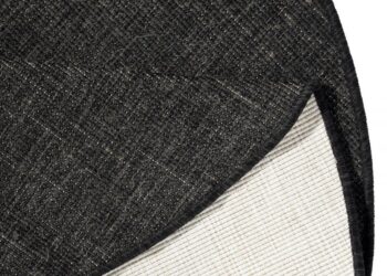 Hanse Home, Kusový koberec Twin-Wendeteppiche 103096 black cream kruh – na von aj na doma, 140x140 (priemer) kruh, čierna, chodba / predsieň
