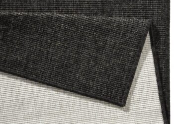 Hanse Home, Kusový koberec Twin-Wendeteppiche 103096 black cream – na von aj na doma, 80x150, čierna, chodba / predsieň