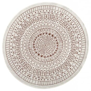 Hanse Home, Kusový koberec Twin-Wendeteppiche 103102 creme terra – na von aj na doma, 140x140 (priemer) kruh, oranžová, chodba / predsieň