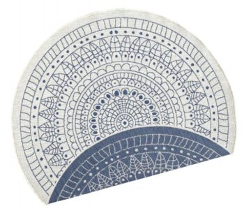 Hanse Home, Kusový koberec Twin-Wendeteppiche 103104 creme blau – na von aj na doma, 100x100 (priemer) kruh, modrá, chodba / predsieň