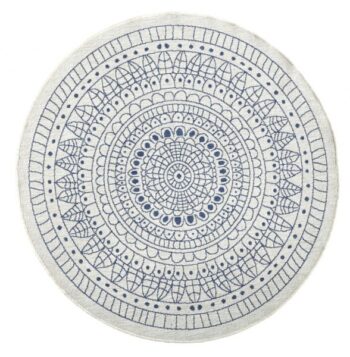 Hanse Home, Kusový koberec Twin-Wendeteppiche 103104 creme blau – na von aj na doma, 100x100 (priemer) kruh, modrá, chodba / predsieň