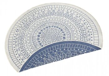 Hanse Home, Kusový koberec Twin-Wendeteppiche 103104 creme blau – na von aj na doma, 200x200 (priemer) kruh, modrá, chodba / predsieň