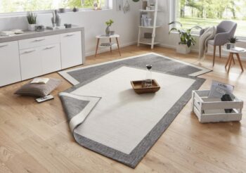Hanse Home, Kusový koberec Twin-Wendeteppiche 103108 creme grau – na von aj na doma, 120x170, šedá, chodba / predsieň