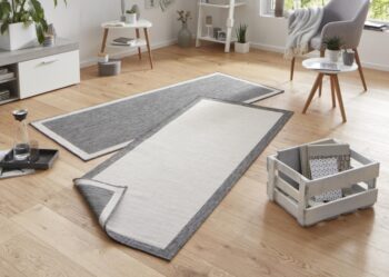 Hanse Home, Kusový koberec Twin-Wendeteppiche 103108 creme grau – na von aj na doma, 80x150, šedá, chodba / predsieň