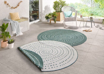 Hanse Home, Kusový koberec Twin-Wendeteppiche 103111 grün creme – na von aj na doma, 140x140 (priemer) kruh, zelená, chodba / predsieň