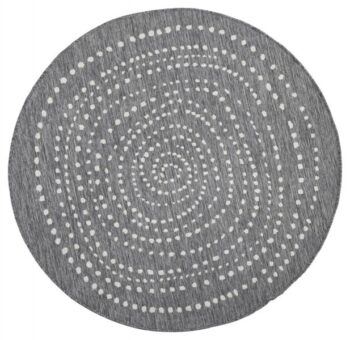 Hanse Home, Kusový koberec Twin-Wendeteppiche 103112 grau creme – na von aj na doma, 140x140 (priemer) kruh, šedá, chodba / predsieň