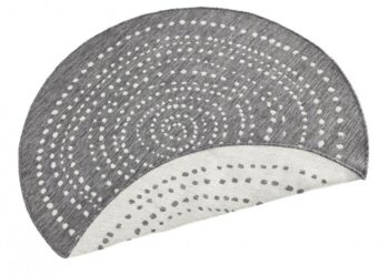 Hanse Home, Kusový koberec Twin-Wendeteppiche 103112 grau creme – na von aj na doma, 140x140 (priemer) kruh, šedá, chodba / predsieň