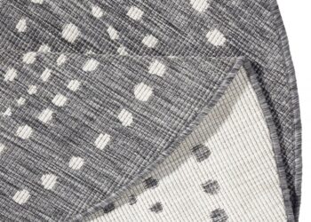 Hanse Home, Kusový koberec Twin-Wendeteppiche 103112 grau creme – na von aj na doma, 140x140 (priemer) kruh, šedá, chodba / predsieň