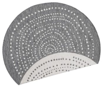 Hanse Home, Kusový koberec Twin-Wendeteppiche 103112 grau creme – na von aj na doma, 200x200 (priemer) kruh, šedá, chodba / predsieň