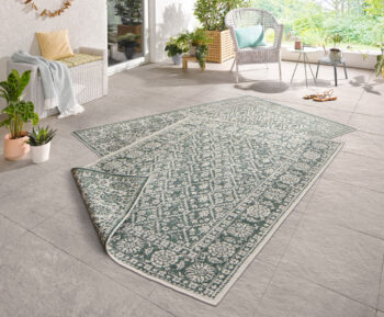 Hanse Home, Kusový koberec Twin-Wendeteppiche 103115 grün creme – na von aj na doma, 160x230, zelená, chodba / predsieň