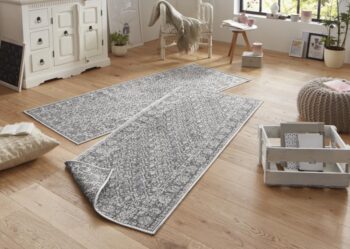 Hanse Home, Kusový koberec Twin-Wendeteppiche 103116 grau creme – na von aj na doma, 120x170, šedá, chodba / predsieň