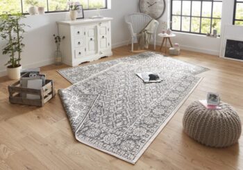 Hanse Home, Kusový koberec Twin-Wendeteppiche 103116 grau creme – na von aj na doma, 160x230, šedá, chodba / predsieň