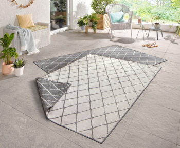 Hanse Home, Kusový koberec Twin-Wendeteppiche 103118 grau creme – na von aj na doma, 120x170, šedá, chodba / predsieň